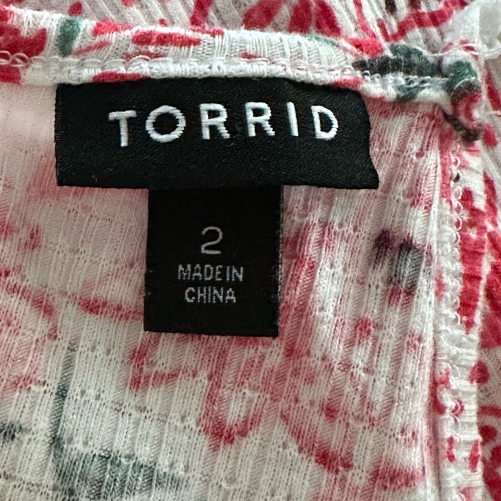Torrid Women's Knit Macrame Crochet High Neck Tank Size 2 (2X) - Picture 8 of 10